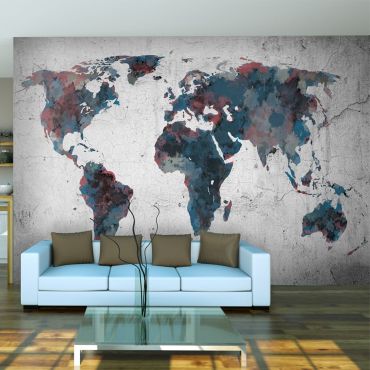 Φωτοταπετσαρία - World map on the wall