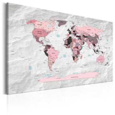 Πίνακας - World Map: Pink Continents