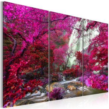 Πίνακας - Beautiful Waterfall: Pink Forest