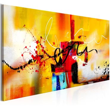 Πίνακας - Crazy Serpentines (1 Part) Orange Wide 100x45