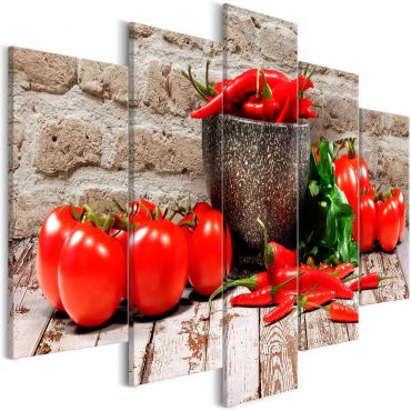 Πίνακας - Red Vegetables (5 Parts) Brick Wide