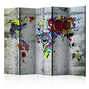 Διαχωριστικό με 5 τμήματα - Graffiti World [Room Dividers] 225x172