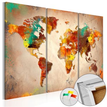 Πίνακας φελλού - Painted World [Cork Map]