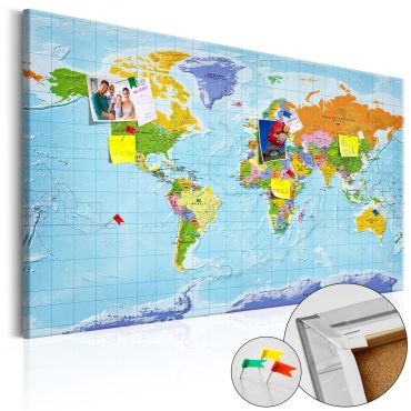 Πίνακας φελλού - World Map: Countries Flags [Cork Map]