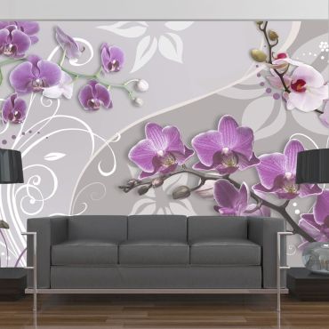 Φωτοταπετσαρία - Flight of purple orchids