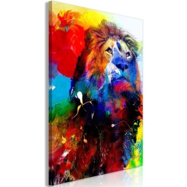 Πίνακας - Lion and Watercolours (1 Part) Vertical