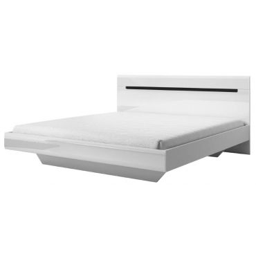 Κρεβάτι Columbia-Λευκό - Μαύρο-160 x 200