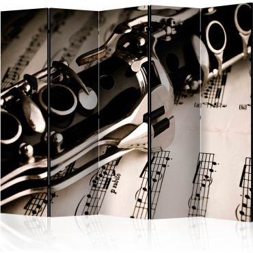 Διαχωριστικό με 5 τμήματα - Clarinet and music notes II [Room Dividers]