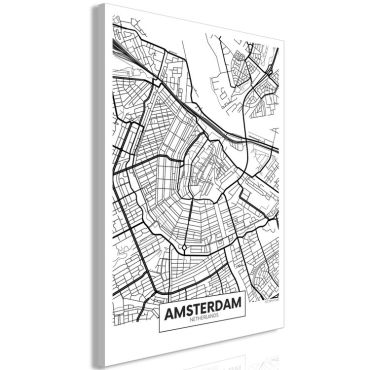 Πίνακας - Map of Amsterdam (1 Part) Vertical