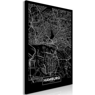Πίνακας - Dark Map of Hamburg (1 Part) Vertical
