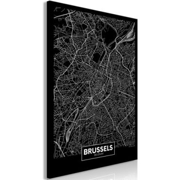 Πίνακας - Dark Map of Brussels (1 Part) Vertical