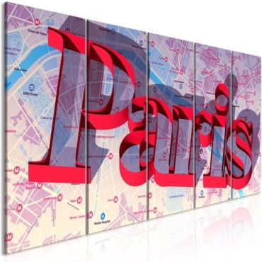 Πίνακας - Red Paris (5 Parts) Narrow