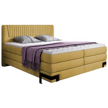 Επενδυμένο κρεβάτι Liora με στρώμα και ανώστρωμα