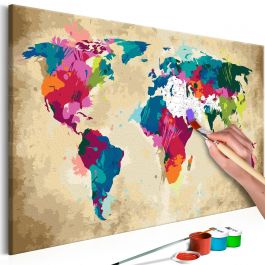 Πίνακας για να τον ζωγραφίζεις - World Map (Colourful) 60x40