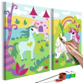Πίνακας για να τον ζωγραφίζεις - Fairytale Unicorns 33x23