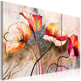 Χειροποίητα ζωγραφισμένος πίνακας - Poppies lashed by the wind 120x80