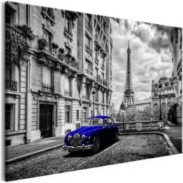 Πίνακας - Car in Paris (1 Part) Blue Wide